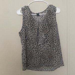 SHEIN Animal Print Ruffle Blouse